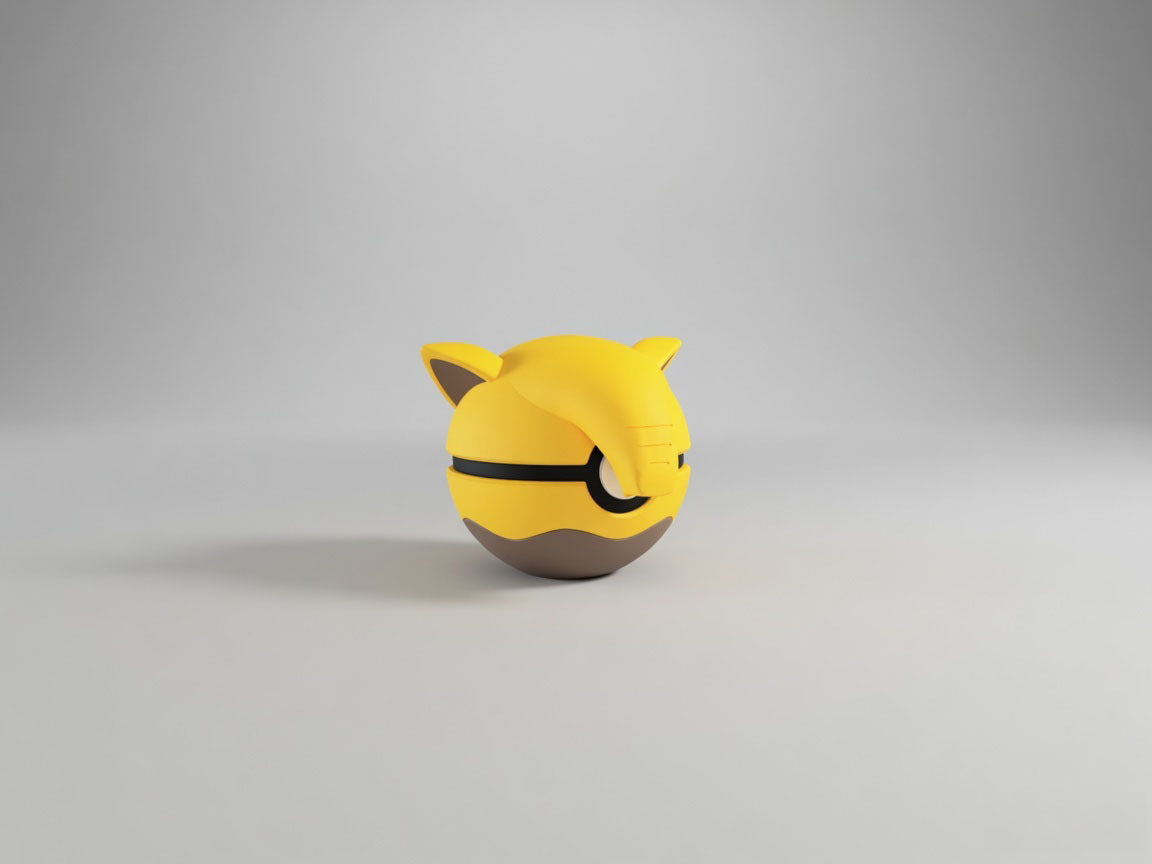 Drowzeecharacter ball 3D printed display collectible in yellow and brown minimalist sphere design