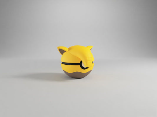 Drowzeecharacter ball 3D printed display collectible in yellow and brown minimalist sphere design