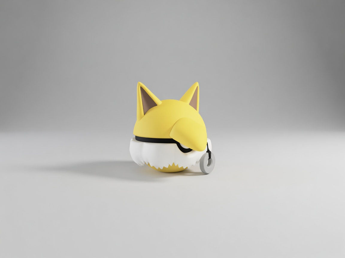 Hypno character ball 3D printed display collectible in yellow and white minimalist sphere design