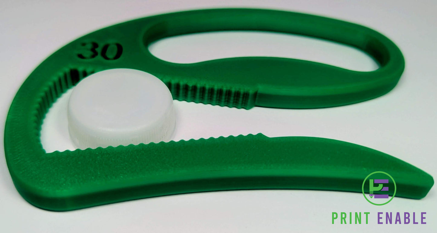 Bottle opener assistive tool for plastic caps with easy grip design
