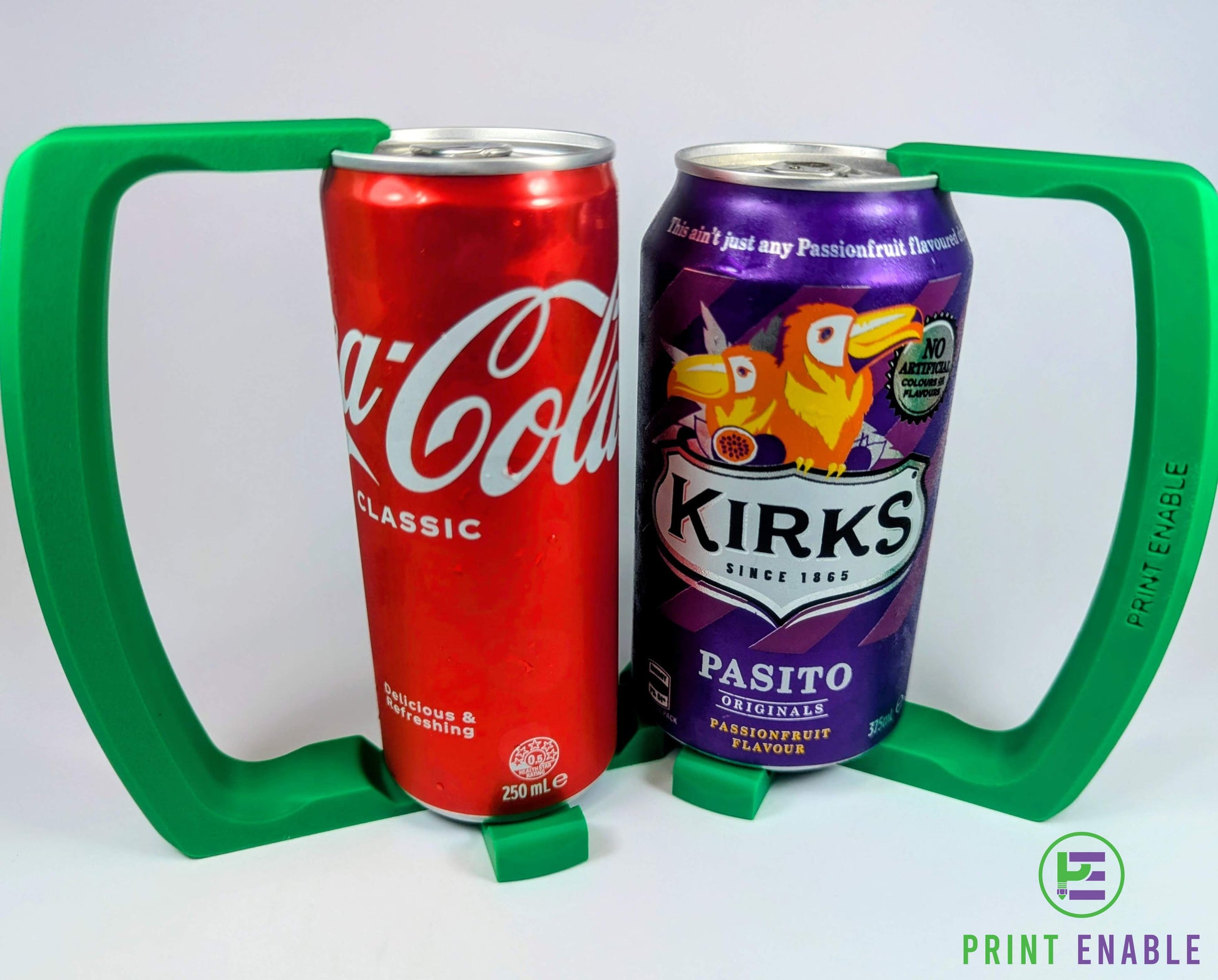 Drink can handle holder for easy grip and stability with standard and slim cans