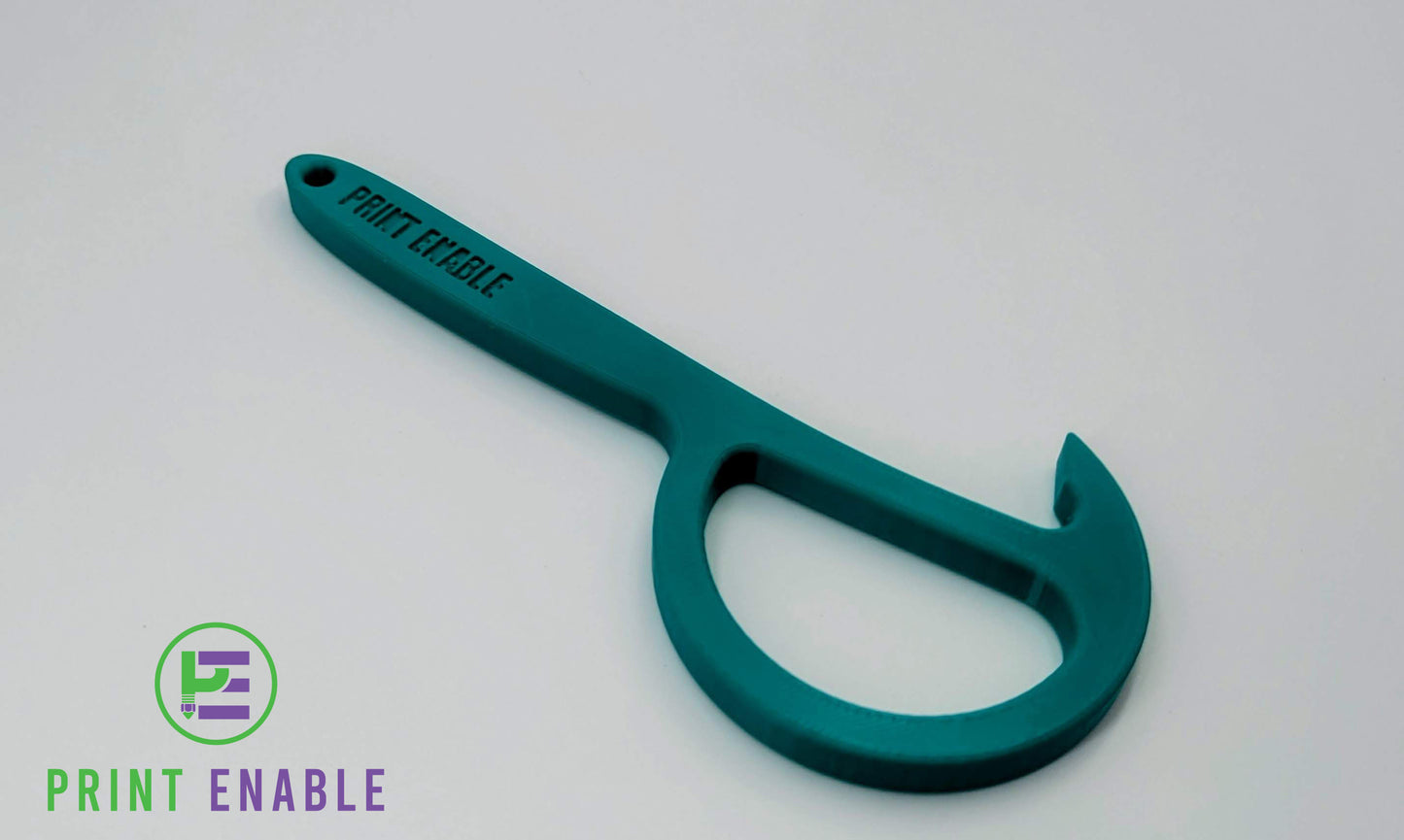 Turquoise ring pull can opener ergonomic handle