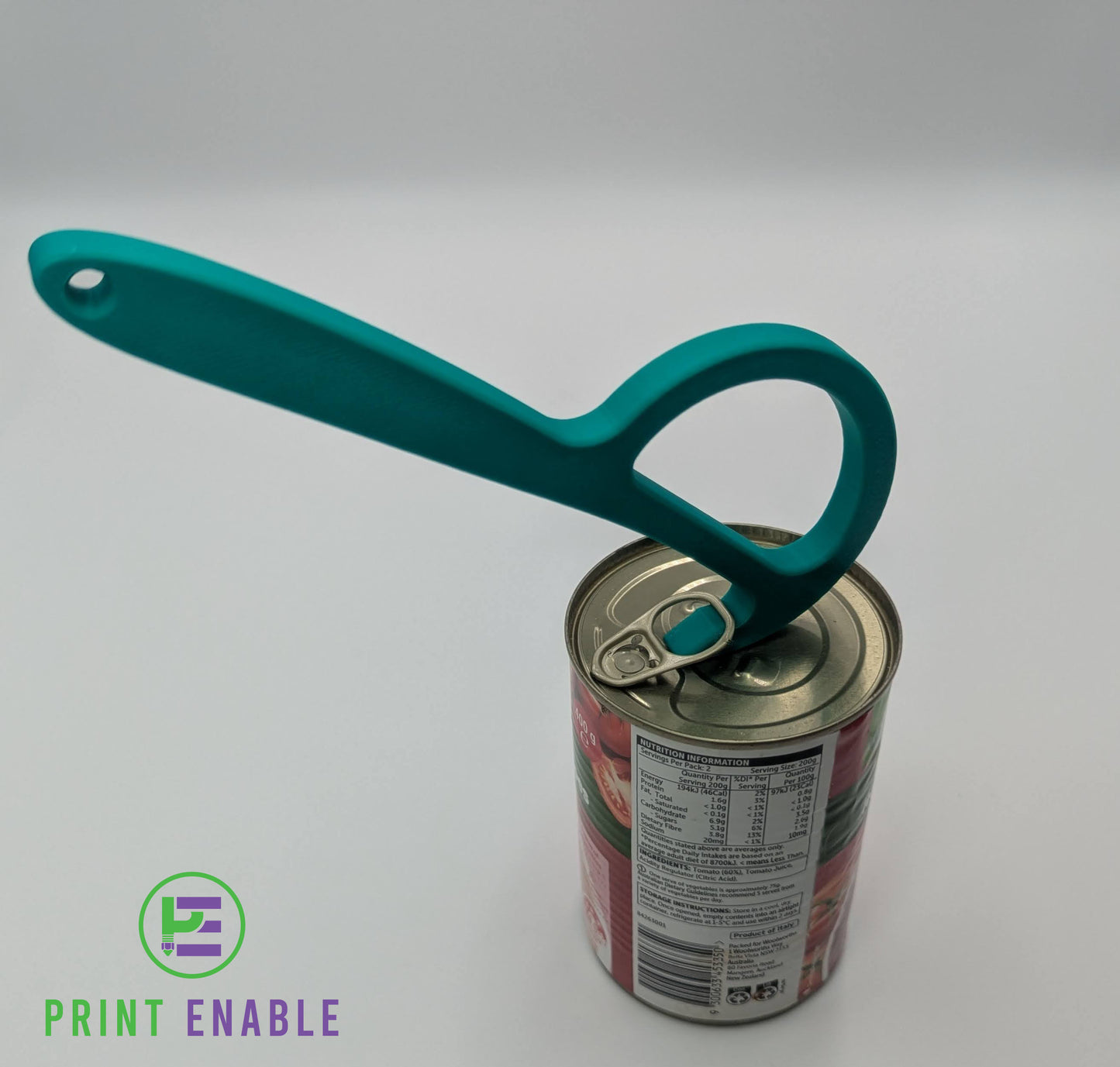 Ring pull can opener assistive tool for arthritis and weak hands