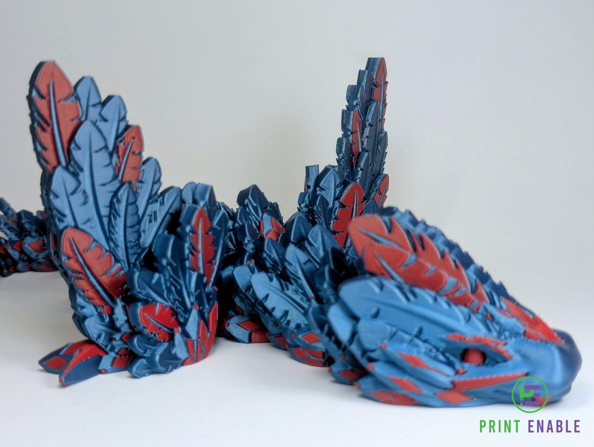 Front view of Flying Serpent dragon highlighting detailed face and fins