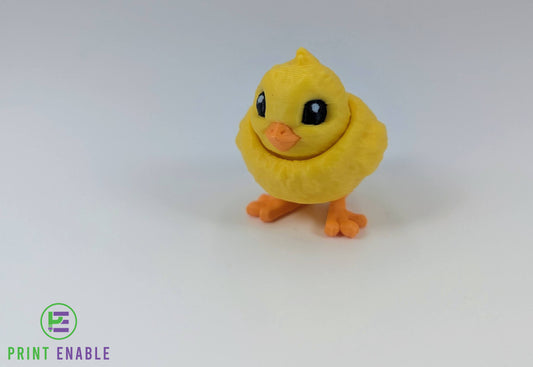 Baby Chick Hatchling articulated 3D printed fidget front view