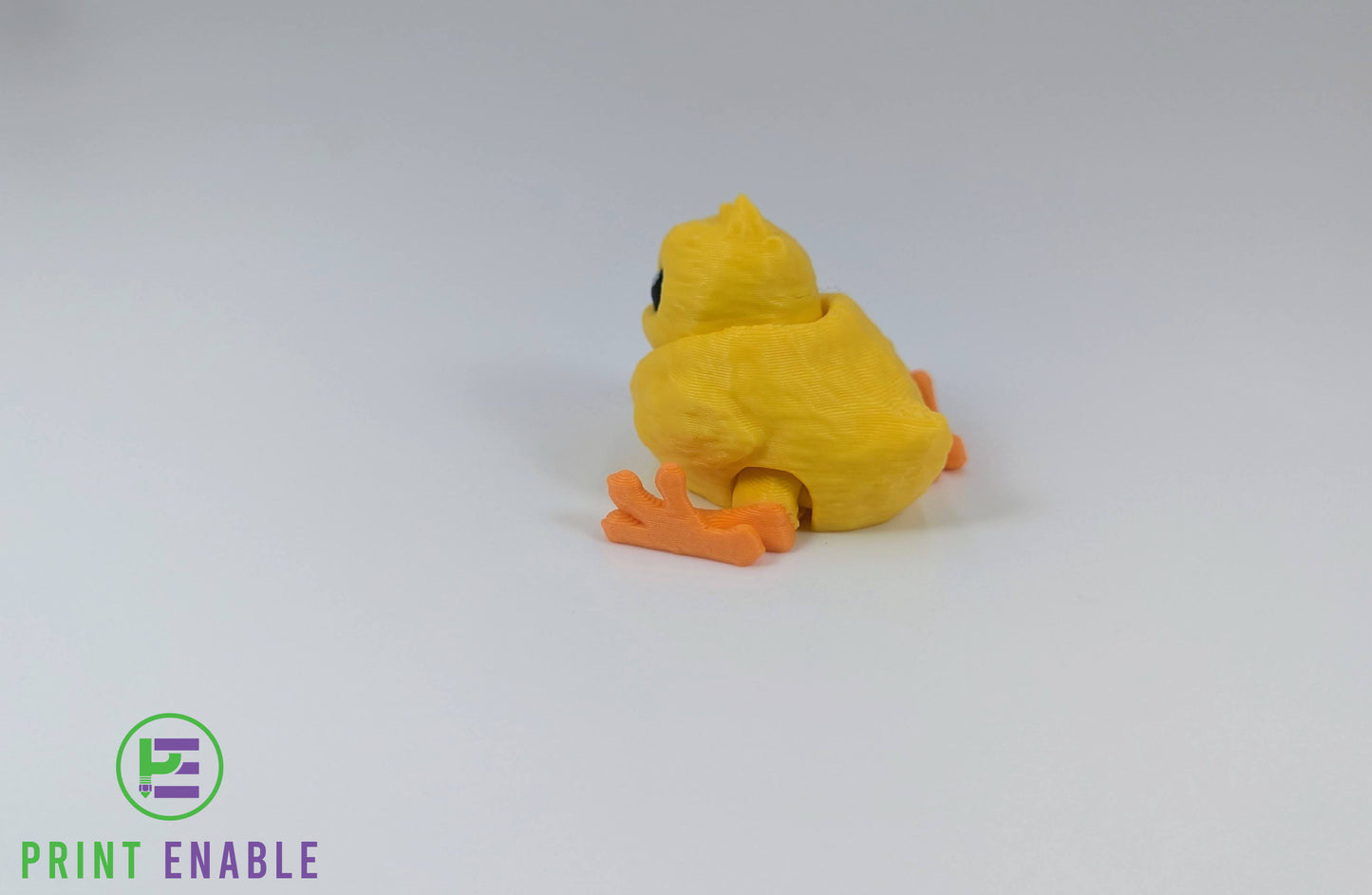 Baby Chick Hatchling 3D printed articulated fidget side view showing fluffy body detail