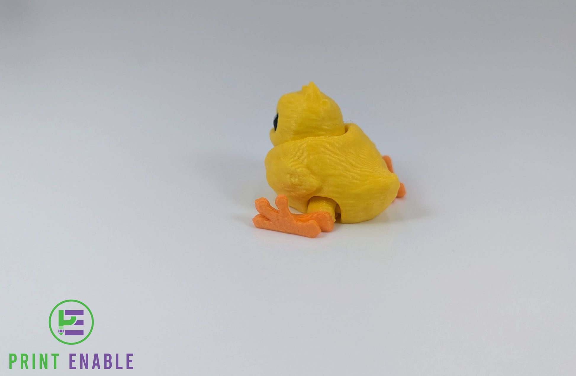 Baby Chick Hatchling 3D printed articulated fidget side view showing fluffy body detail