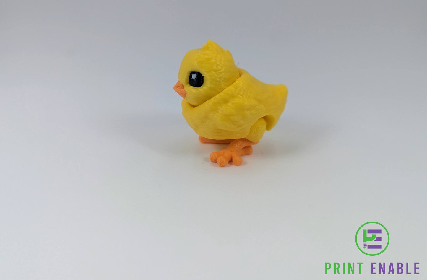 Baby Chick Hatchling articulated 3D printed fidget back view showing articulated segments
