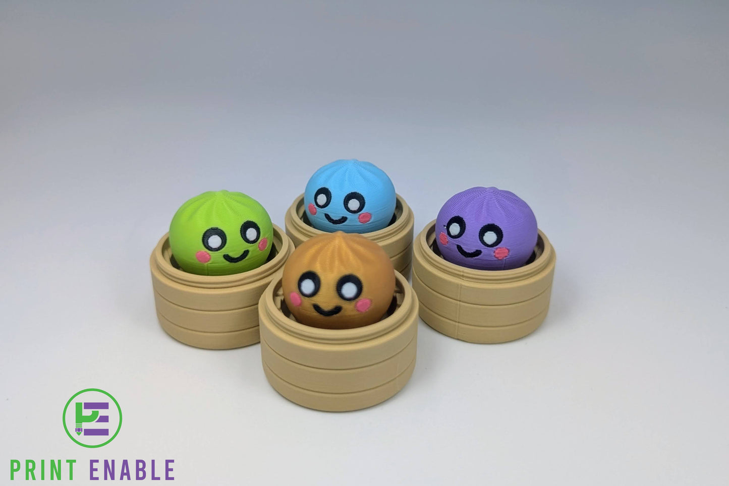 Assorted Dumpling Clickers in random colours including green, blue, purple and rare gold variant