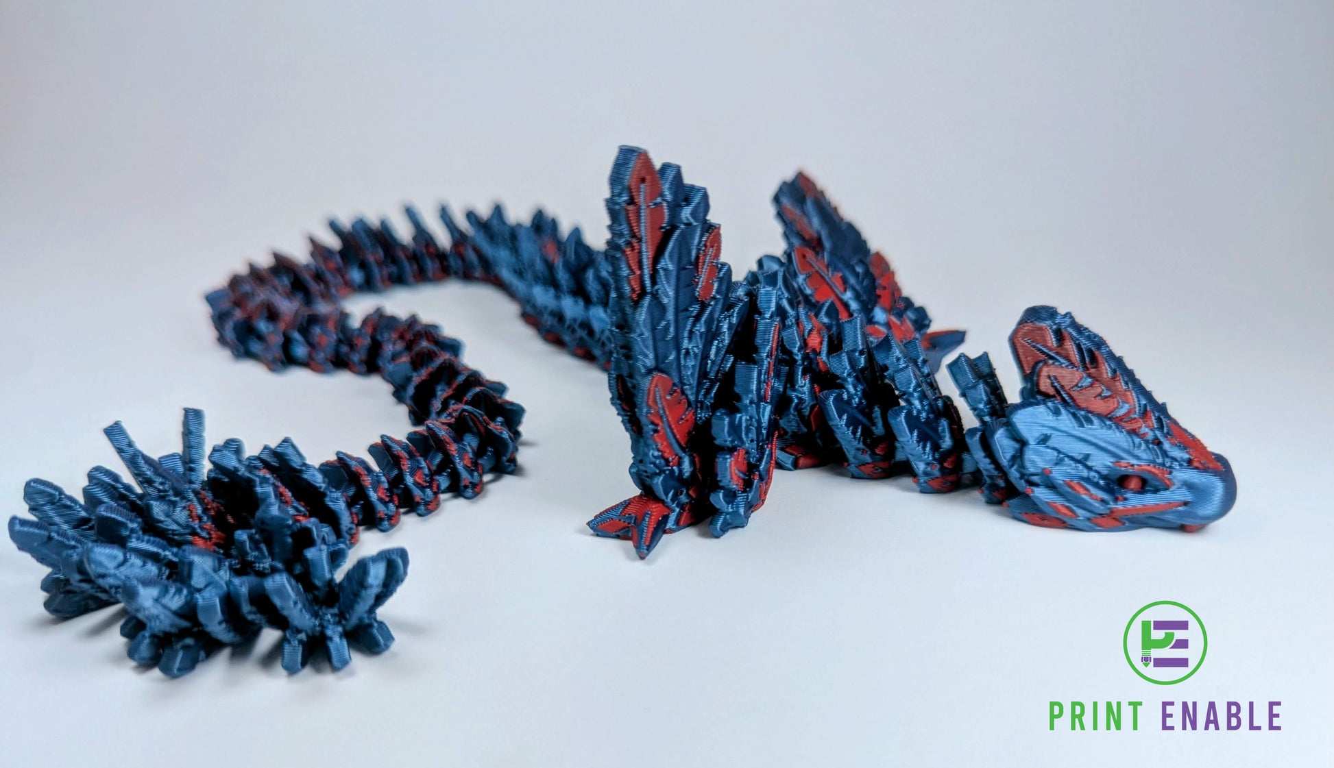 3D printed Flying Serpent articulated dragon made in Australia