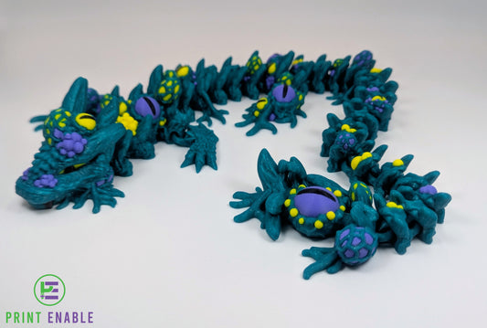 Articulated Infested Dragon featuring multiple eyes and organic creature-inspired details.