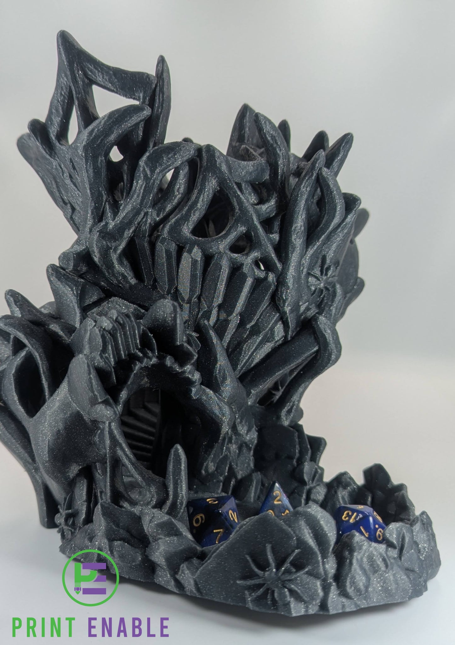 Dark fantasy Nightmare Dice Tower with intricate gothic styling and internal dice path