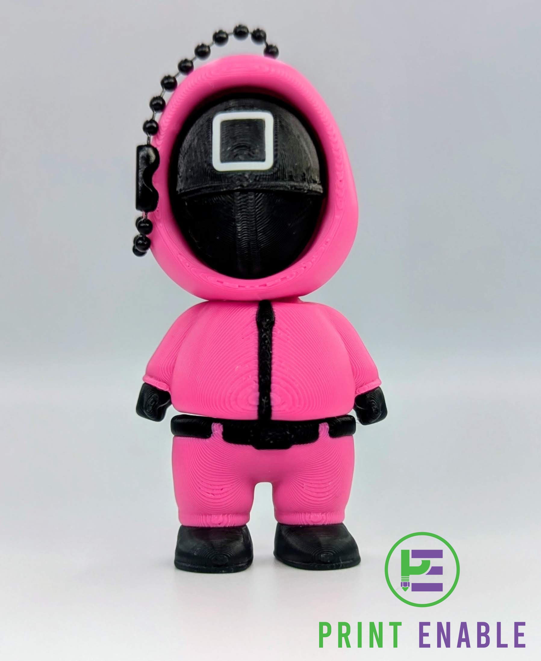 Squid Games-inspired square guard clicker keychain